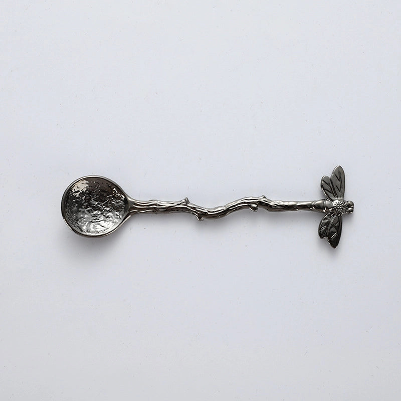 Retro Carved Hammer Pattern Zinc Alloy Spoon 1 Piece