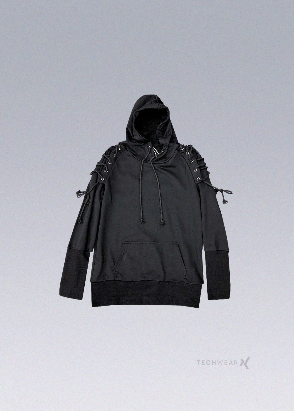 Dark Drawstring Hoodies Techwear - X techwear-x