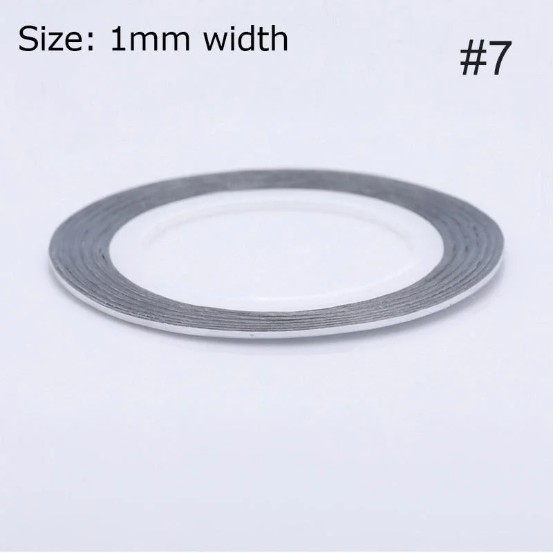 1mm 2mm 6mm Matte Glitter Nail Striping Tape Line Rainbow Multi Color Styling Tool Sticker Decal  DIY Decoration-Nail Inspo