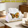 Monarch Butterfly DIY PULeather Diamond Painting Tissue Box for Adults Beginners Large Size Diamond Art Paper Storage Holder for Living Room Bedroom Bathroom Table Decor