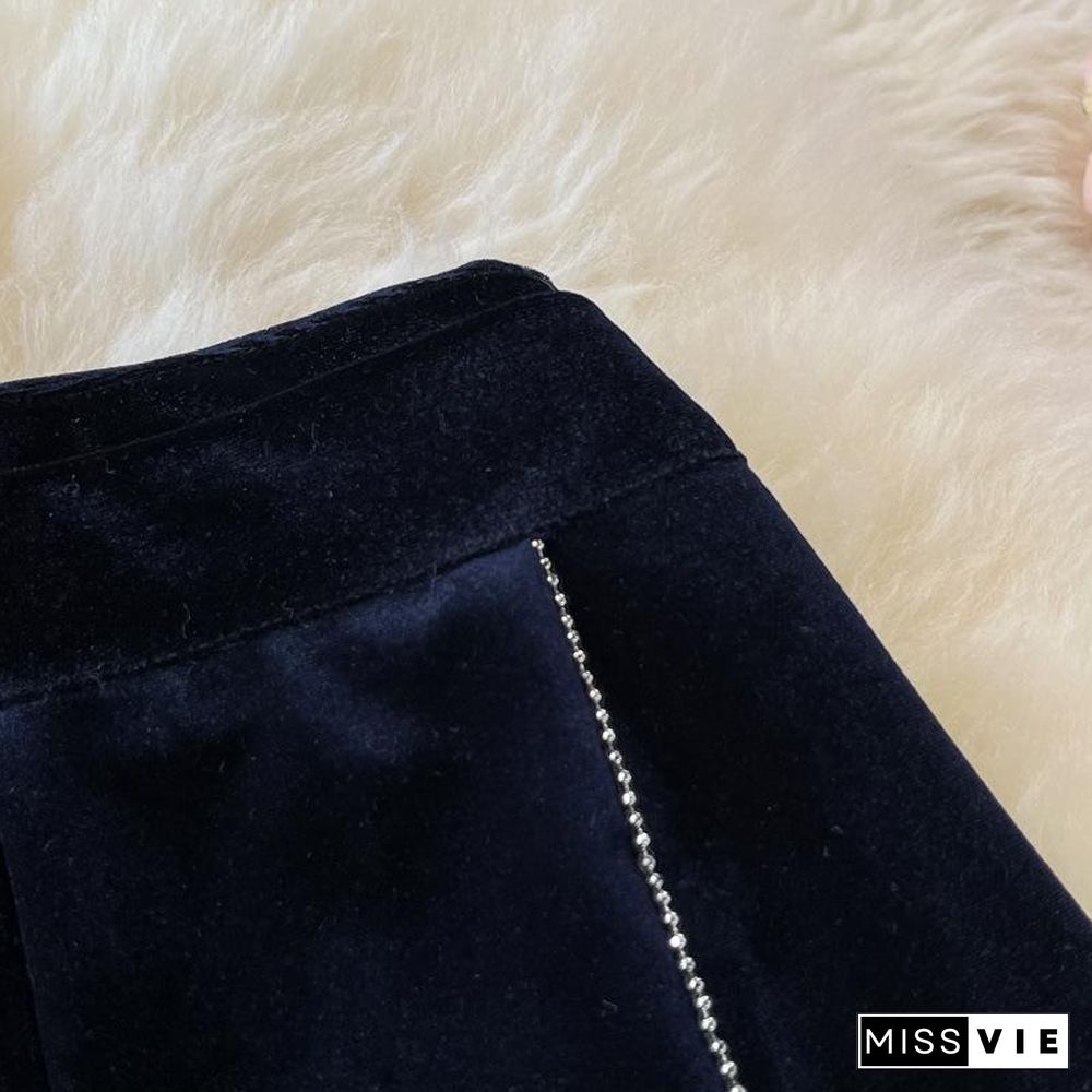 High Waist Slim Flared Pants