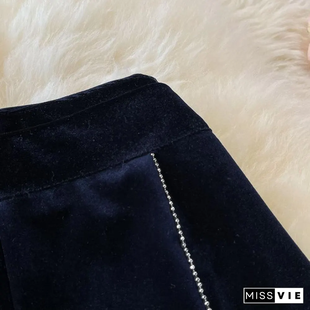High Waist Slim Flared Pants