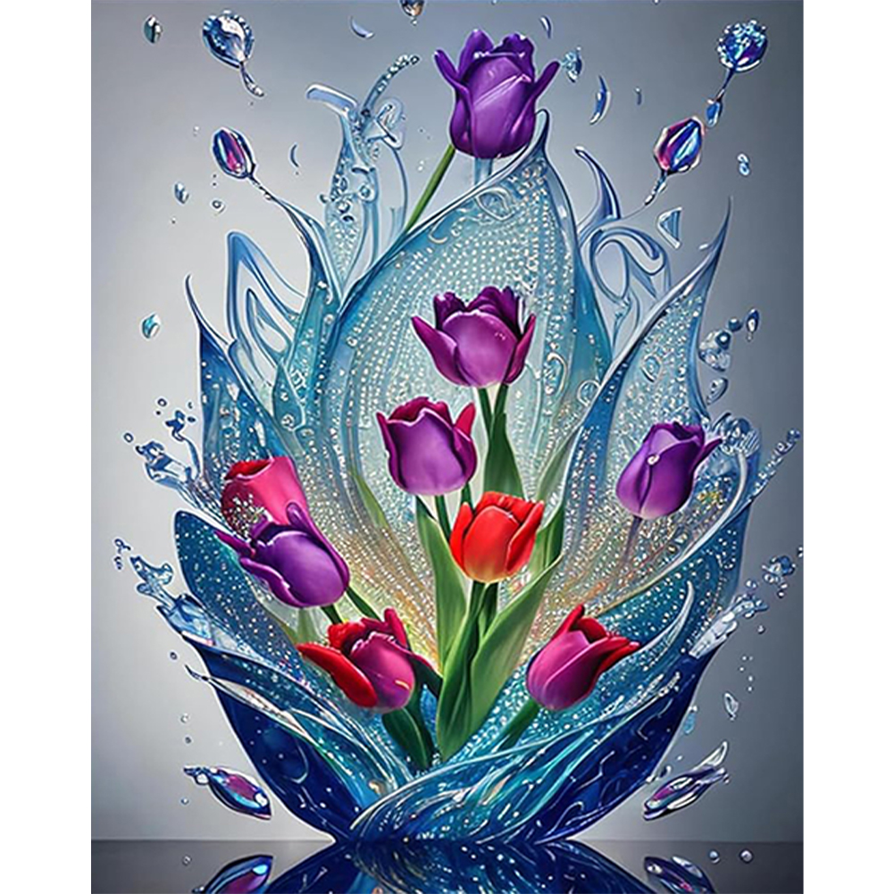 Water Wave Flower-Paint by Numbers-30*40cm/40*50cm