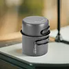 2Pcs Camping Cooking Pot Aluminum Alloy Backpacking Pot Gear for Trekking Hiking