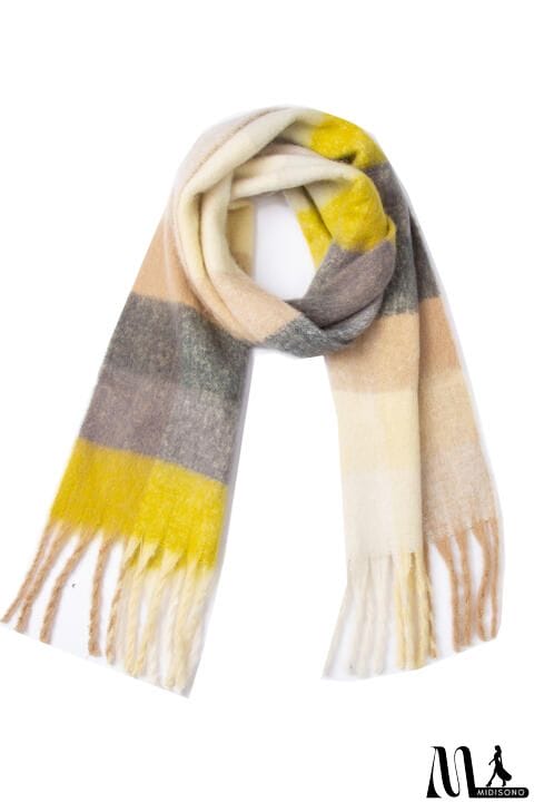 MidiSono - Fringe Detail Polyester Scarf