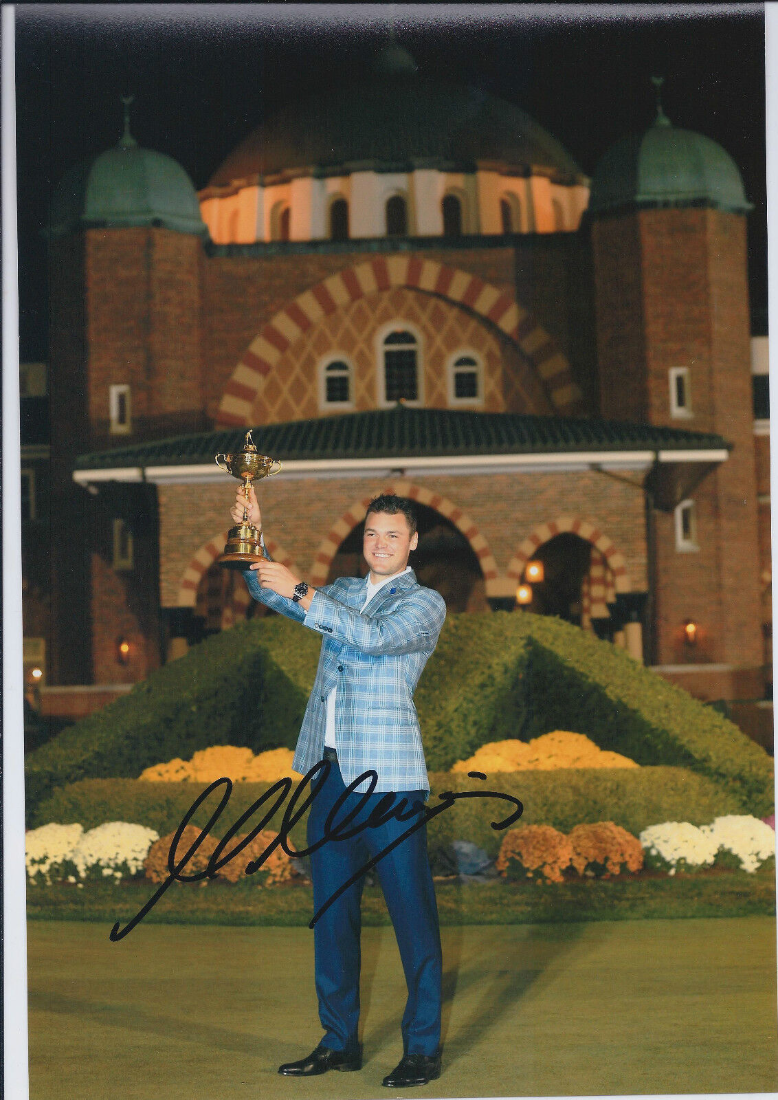 Martin KAYMER SIGNED Autograph 12x8 Photo Poster painting AFTAL COA 2012 Ryder Cup Held Aloft