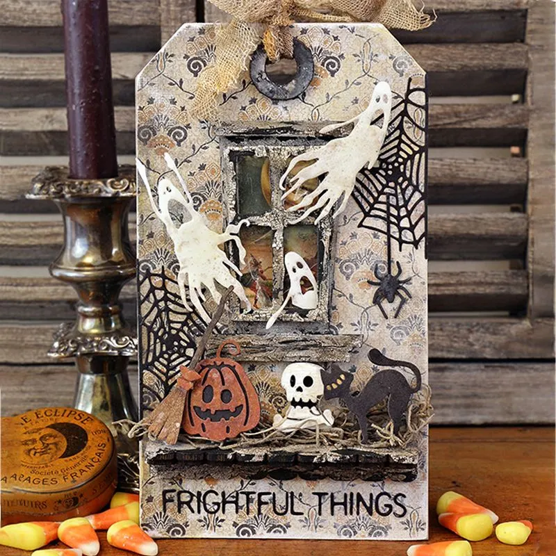 Nigikala Candle Pumpkin Moon Metal Cutting Dies Scrapbook Diary Decoration Embossing Cut Die Template DIY Make Card Album 2022