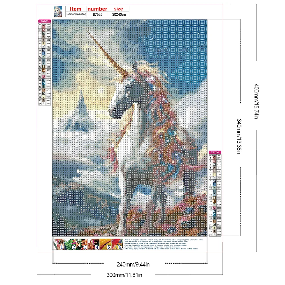 Full Round Diamond Painting 30*40cm - Fantasy Unicorn