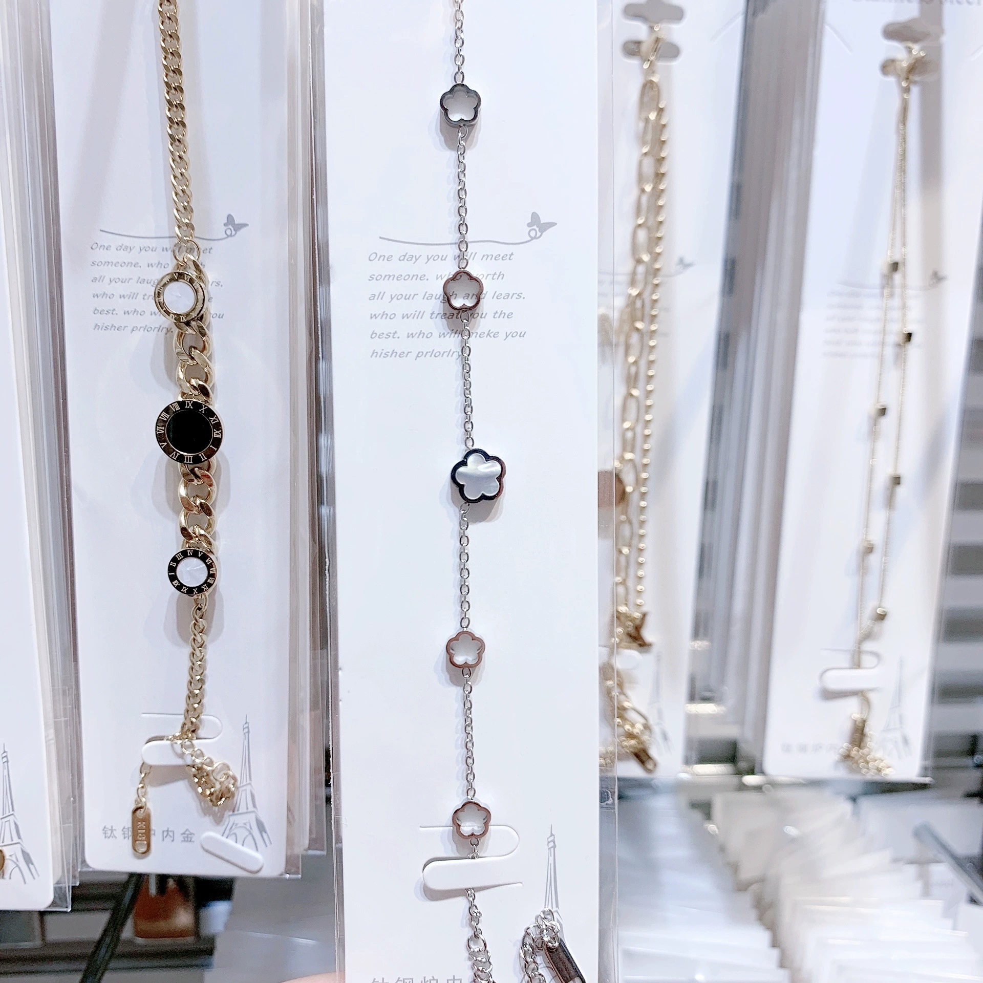 Flower Titanium Gold Plated Bracelet