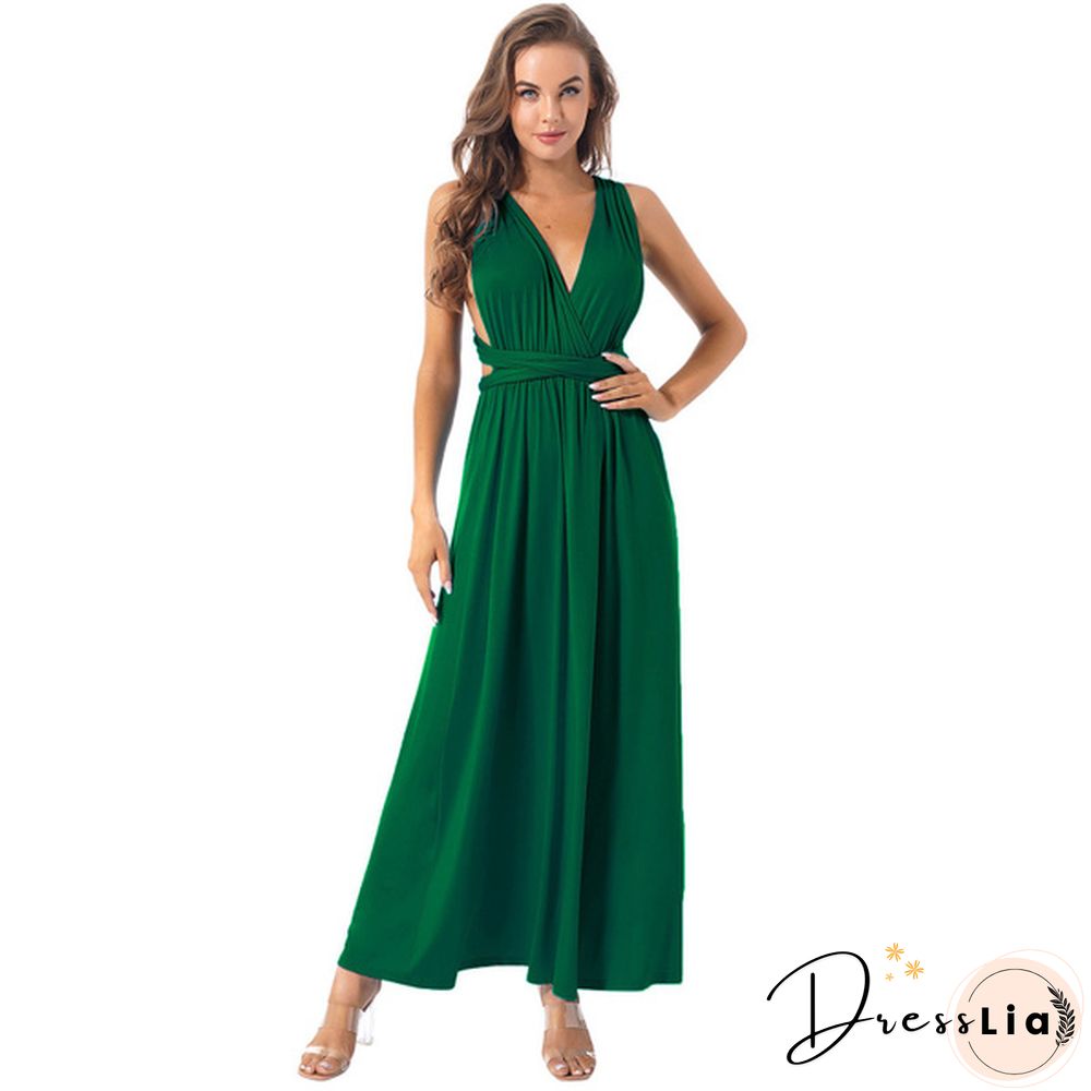 Women's Chic Wrap Maxi Dress Multi Way Wear Party Wedding Bridesmaid Dresses Evening Cocktail Long Prom Gown