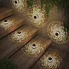 Solar Mandalas Lights Outdoor Waterproof Outdoor Solar Lights for House Back Porch Decor Warm White for Garden Post Patio Backyard Yard Decor