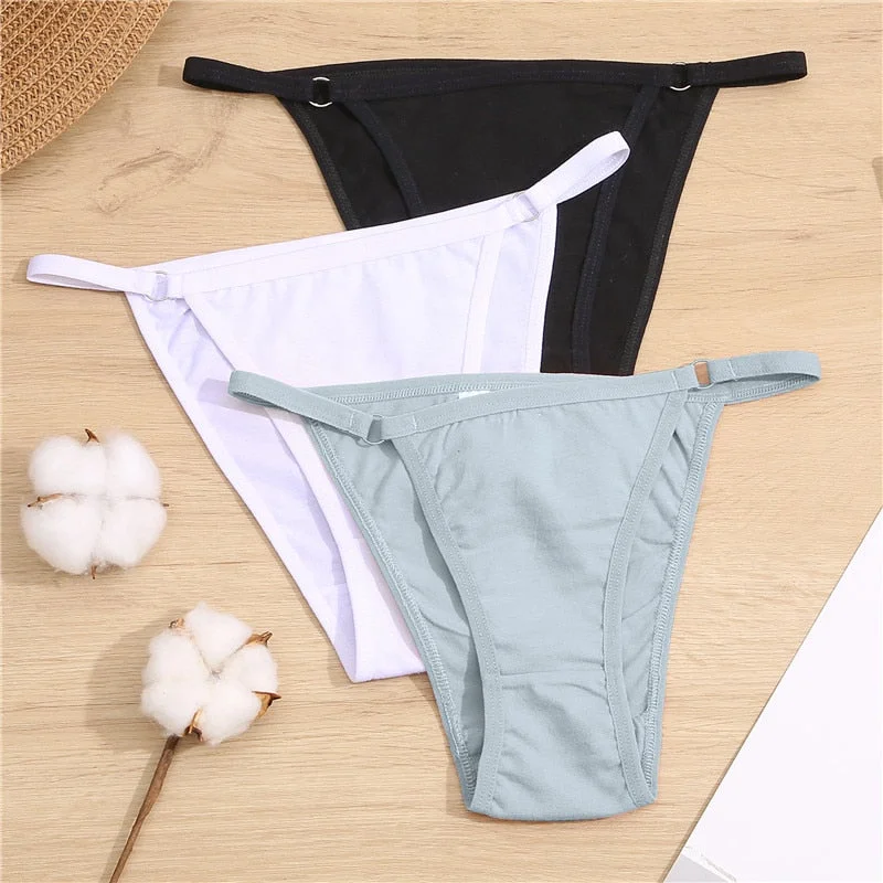 FINETOO Cotton Briefs Panties Women 3Pcs/set Sexy Low Waist Underwear M-2XL Ladies Cotton Underpants Soft Feamle Lingerie 2021