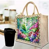 DIY Diamond Painting Linen Waterproof Handbag Shopping Storage Bag Totes Kit(with 2pcs diamond painting)