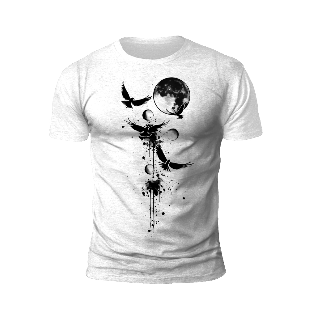Celestial Harmony: Birds in Moonlight Ballet T-shirt