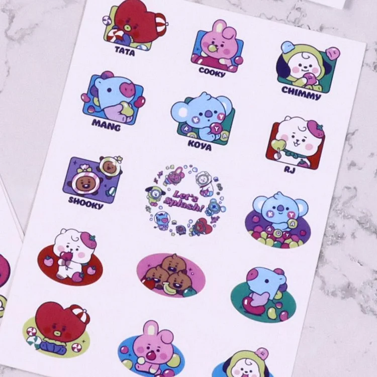 Kpop BT21 Waterproof Stickers - Cutsy World