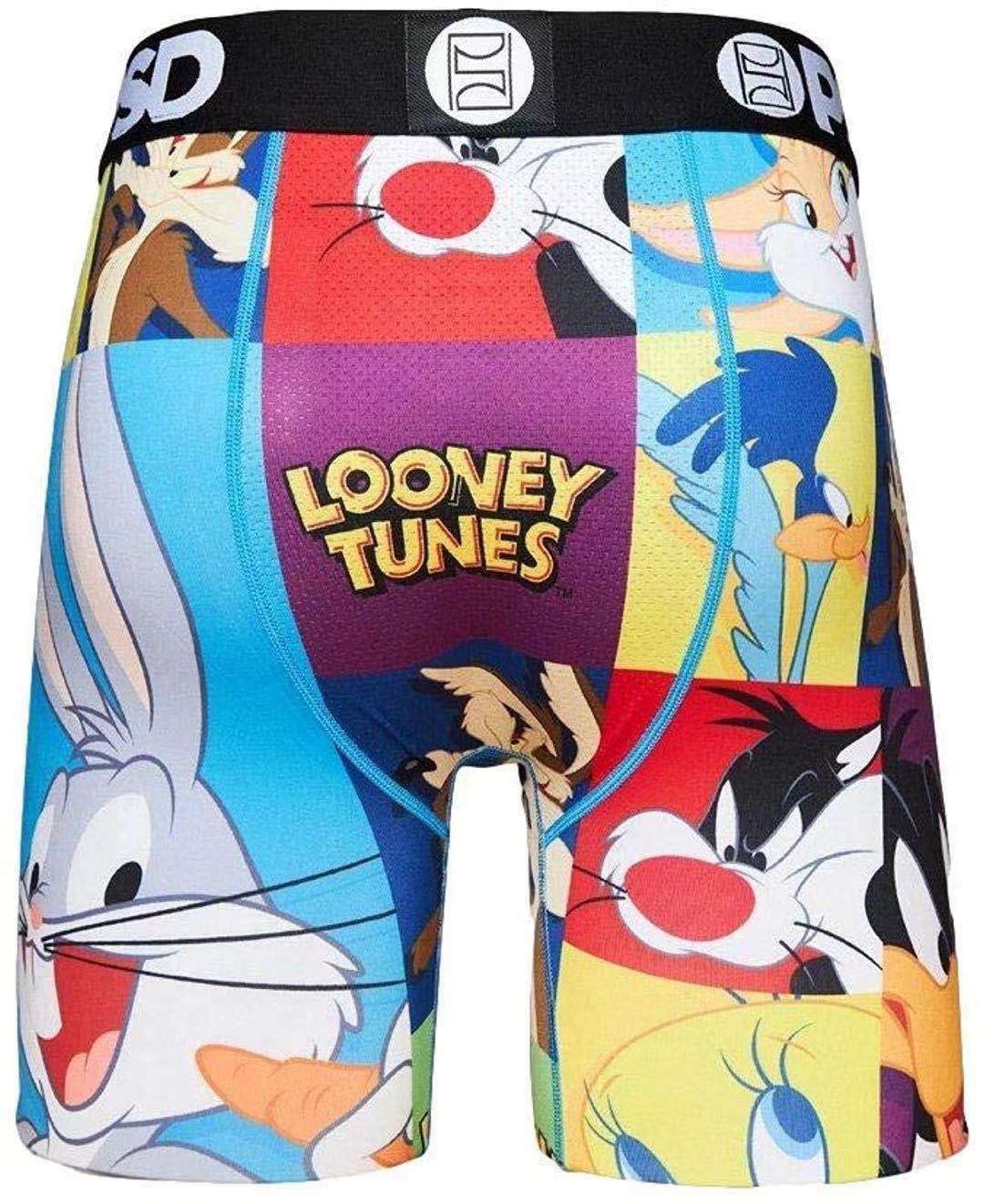 Download PSD underwear men's elastic wide band boxer briefs, Space Jam blue/Looney Toons Bunch Small