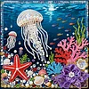 Jellyfish Art Diamond Painting Kit for Adults Home Decor 25x25cm With Frame