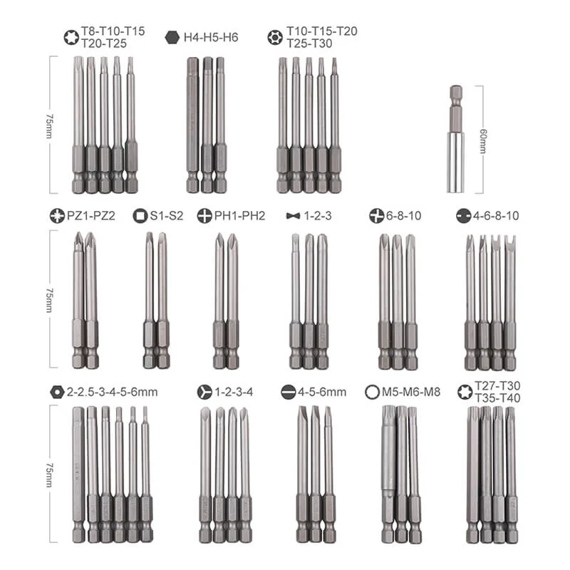 Lengthened Hexagon, Phillips Screwdriver Set（50 pcs）