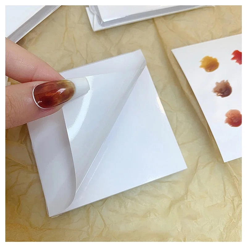 50Pcs Nail Color Paper Palette for Gel Polish Palette Mixing Drawing Paint Sticker Pad Manicuring Nail Art Display Tools-Nail Inspo