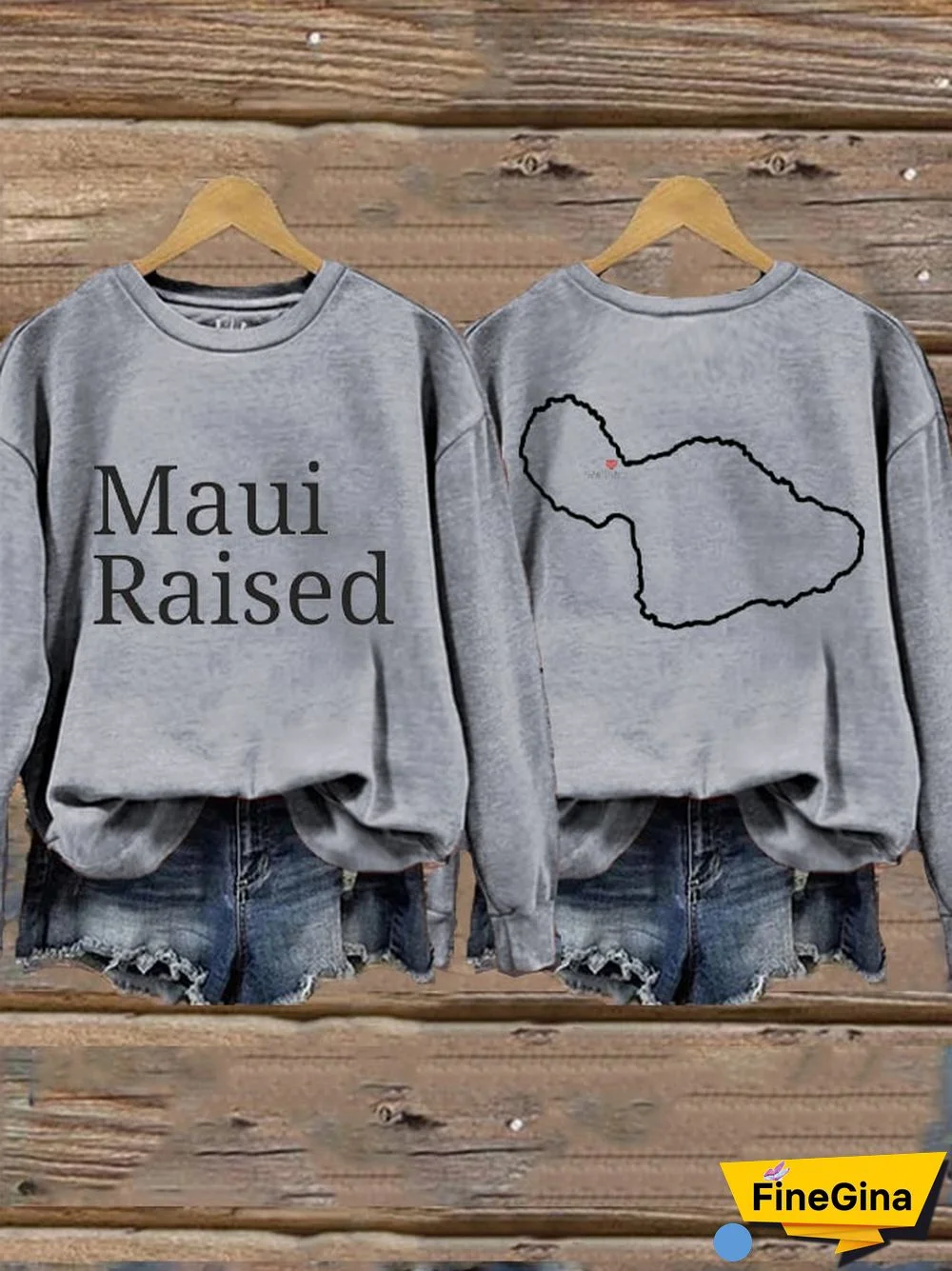 Women's Lahaina Maui Raised Hawaii Print Sweatshirt