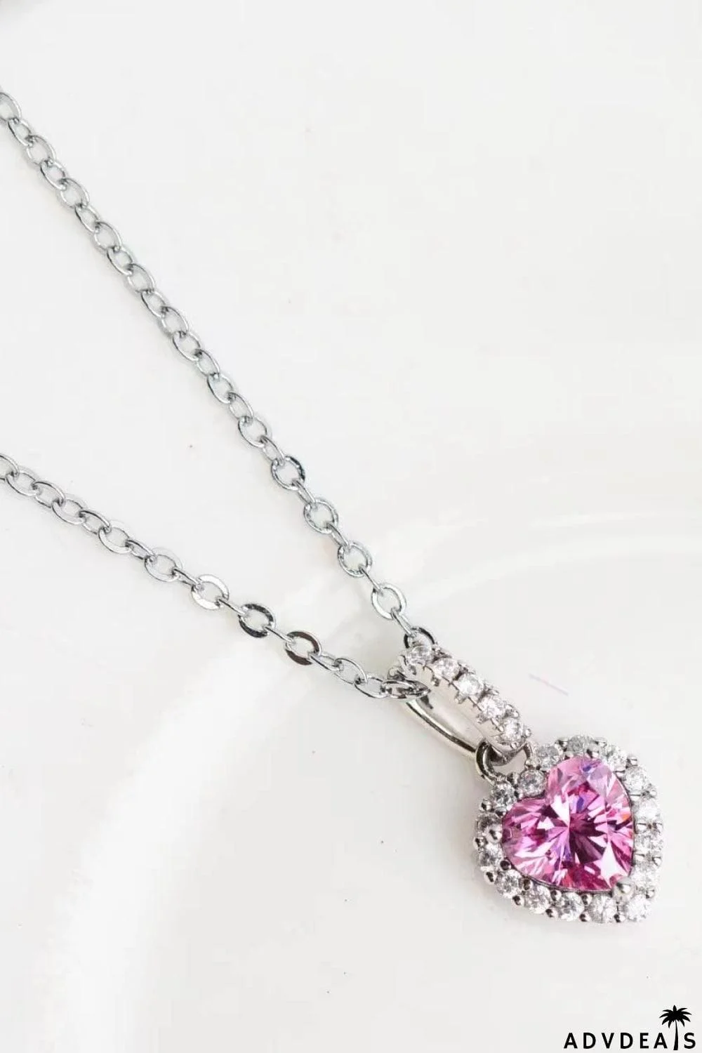 1 Carat Moissanite Heart Pendant Necklace