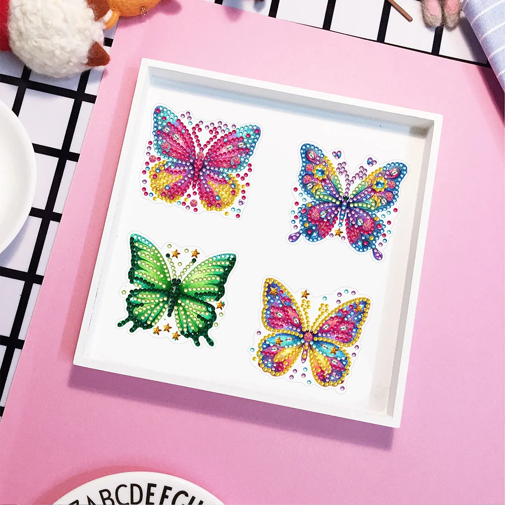 6Pcs DIY Butterfly Diamond Painting Fridge Magnetic Sticker for Adults