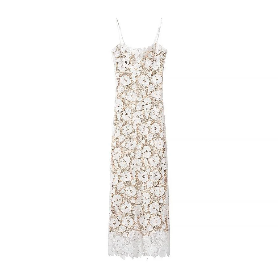Nigikala Nigikala New Women's Lace Strap Open-Fork Sling Dress