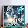 Cat And Lion-11CT Stamped Cross Stitch 40*40cm/15.75*15.75in