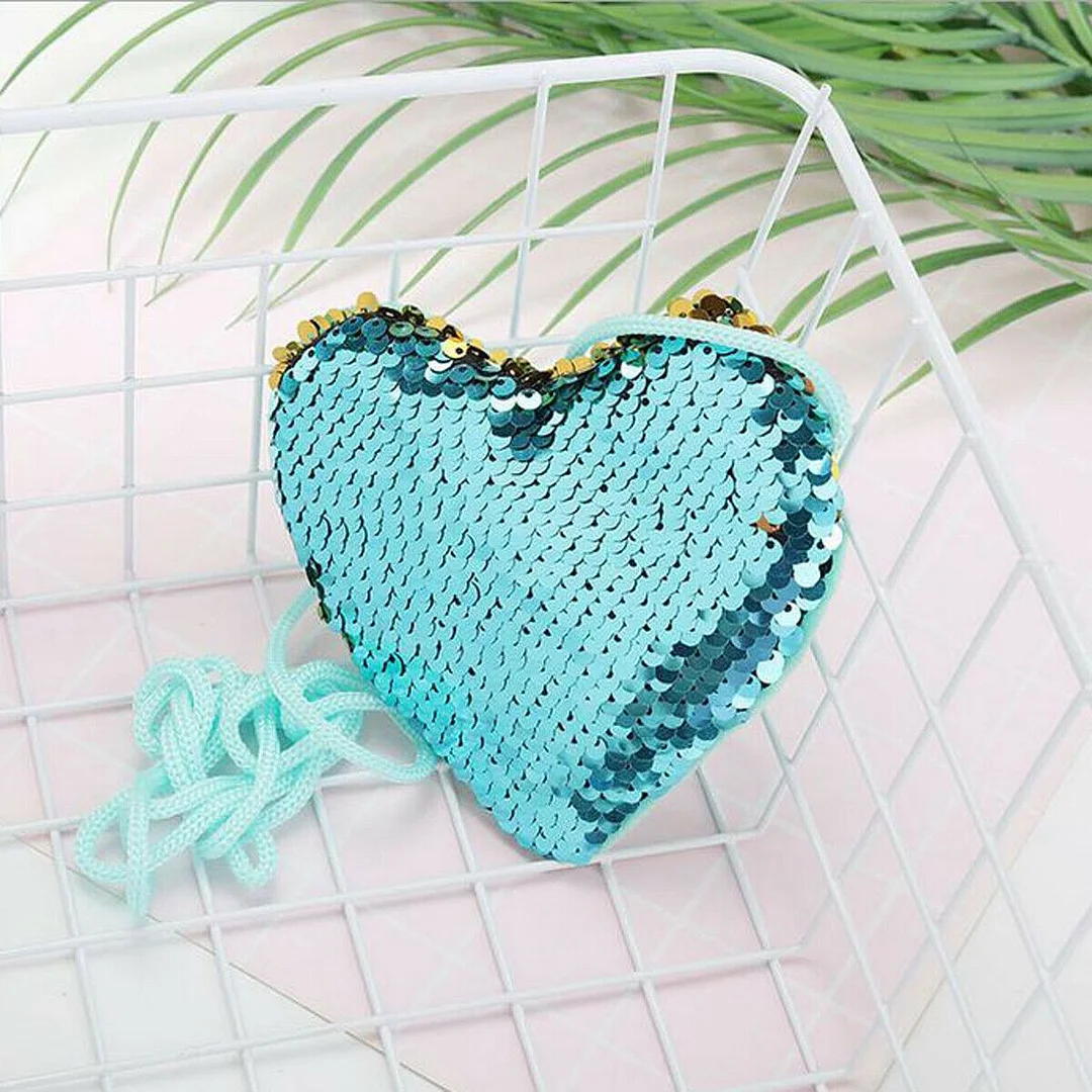 2019 Baby Accessories Ladies Girls Heart Coin Purse Bag Cute Sequins Small Tote Fashion Handbag Purse Kids Props Gifts