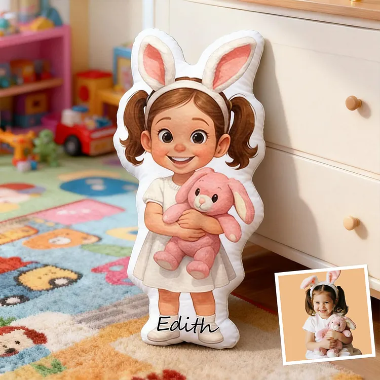 Custom Cartoon Doll Pillow &ndash; Personalized Doll That Looks Like You | Mini Me Pillow With Face & Name For Couple For Family For Kids