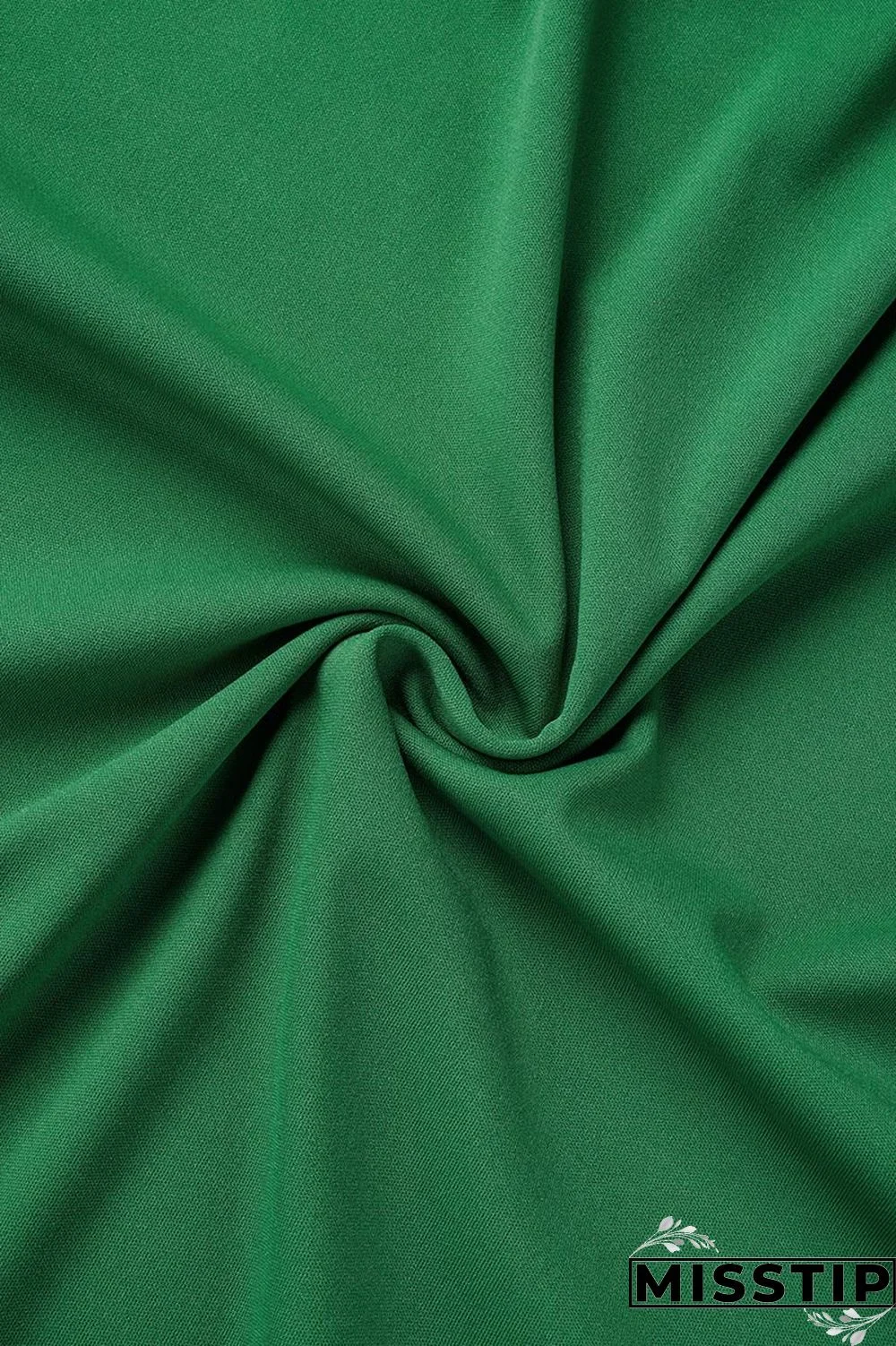 Green Casual Solid Patchwork Asymmetrical Stringy Selvedge O Neck Straight Plus Size Dresses