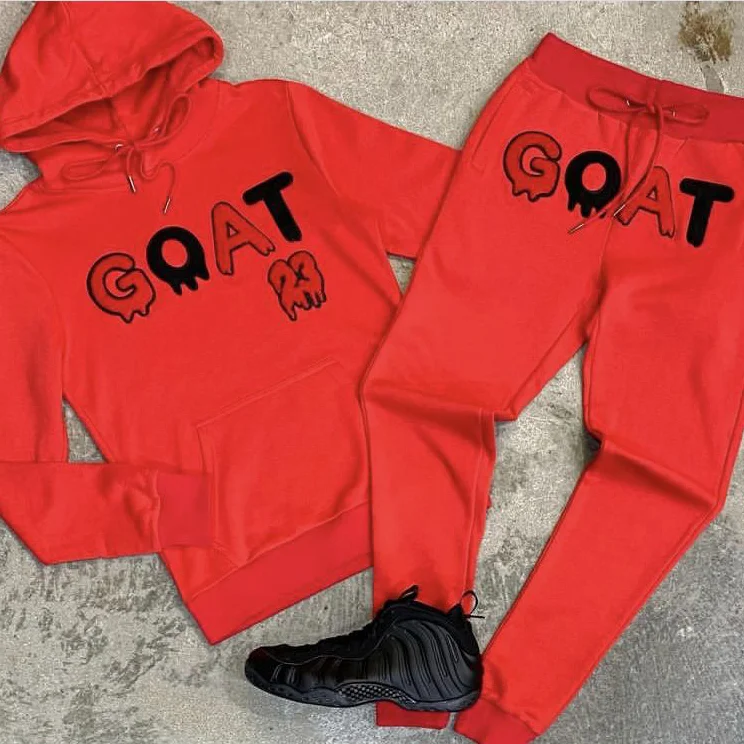Personalized letter print long sleeve hoodie set