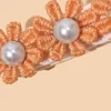 6PCS Lovely Pearls Handmade Knitting Flowers Hair Pins