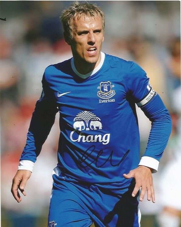 Everton FC Phil Neville Autographed Signed 8x10 EPL Photo Poster painting COA A