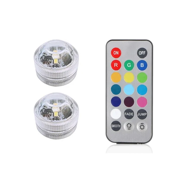 Battery Powered RGB Submersible LED Light IP68 Waterproof Underwater Led Light Night Lamp for Fish Tank Pond Wedding Party Light