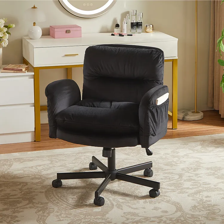 Bestier Big and Tall Executive Office Chair with Flip-Up Arms for Adults, Adjustable Height, Reclining Office Chair & Side Pockets