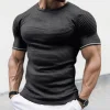  Men's Slim Fit Ribbed T-Shirt - Perfect for Fitness and Casual Wear by Inlyline