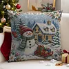 Christmas DIY 11CT Stamped Cross Stitch Throw Pillow Kit 45x45cm