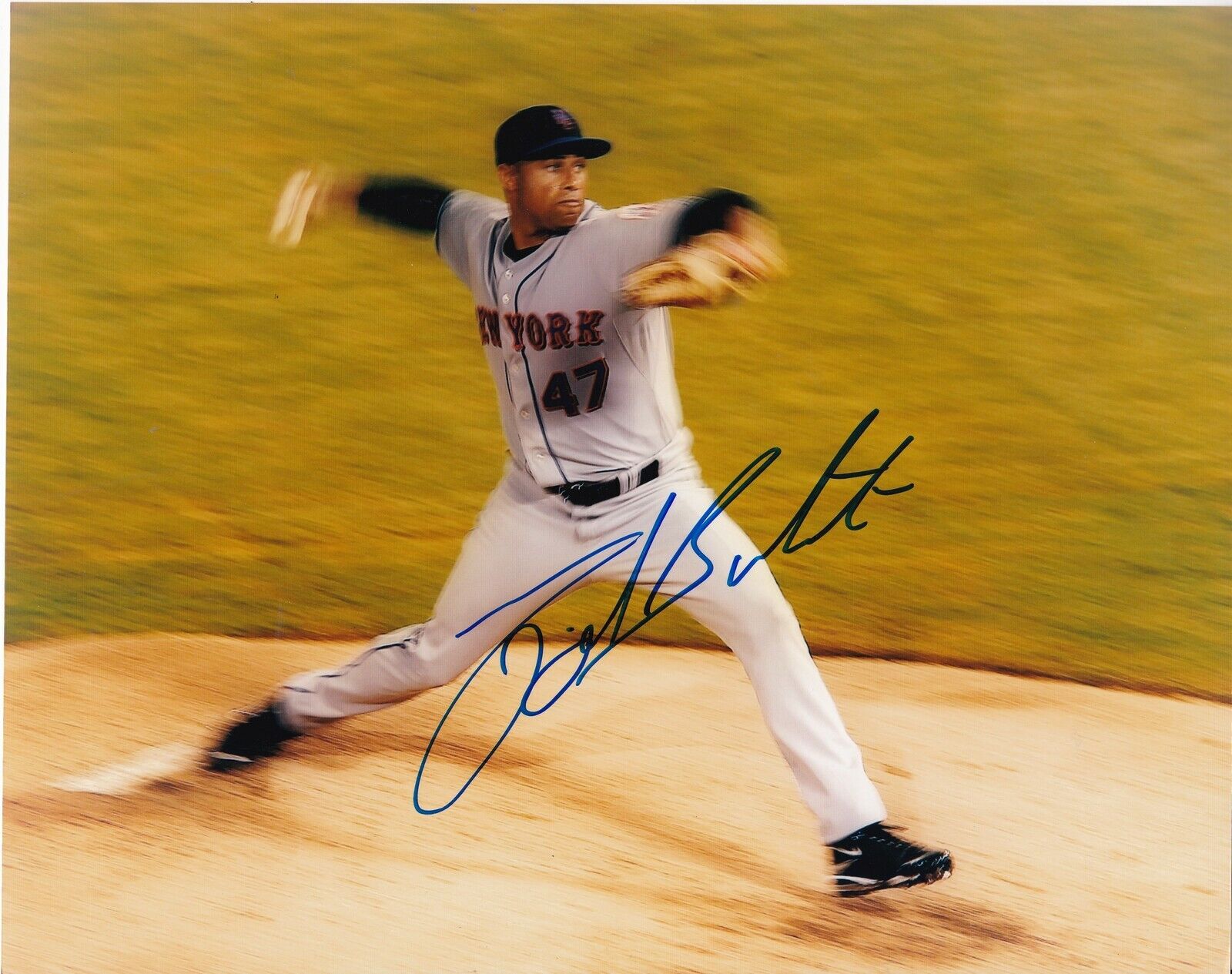 MIGUEL BATISTA NEW YORK METS ACTION SIGNED 8x10