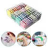 Multi-Color Embroidery Yarn with Transparent Storage Box Cross Stitch Supplies Sewing Embroidery Thread Set for Halloween Christmas Mothers Day