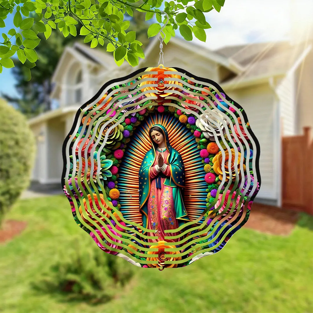 3D Hanging Wind Spinner 360 Degree Rotating 10-Inch Garden Wind Spinners Hanging Wind Catcher Art Gift for Home Garden Halloween Christmas (Jesus)