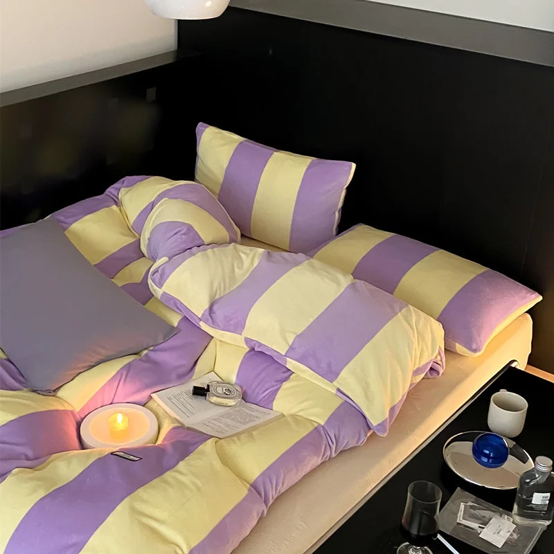 Athvotar Milk Fleece Winter Spring Duvet Cover Set King Size Comfortable Warm Bedding Set Queen Home Quilt Cover Pillowcase Sheets