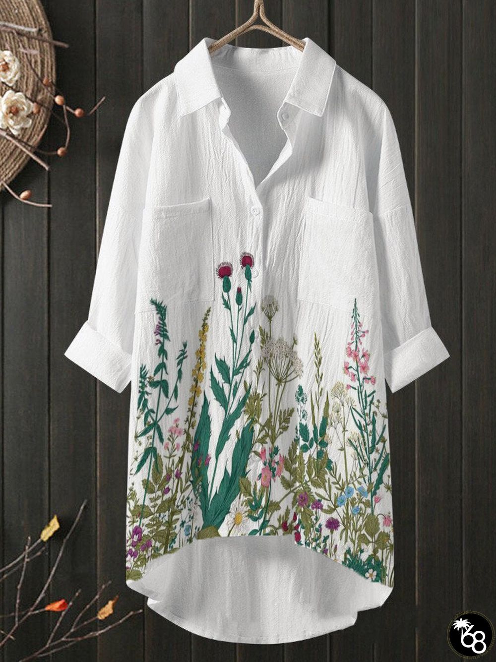 Artist floral print cotton shirt | 168DEAL