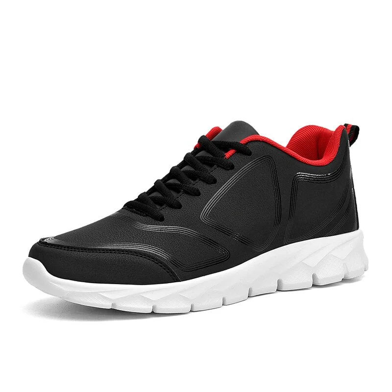 Running Shoes For Men Popular Style PU Leather Light  Fashion EVA Lace Up Sneaker Casual Shoes Male Breathable Outdoor Flat Walk