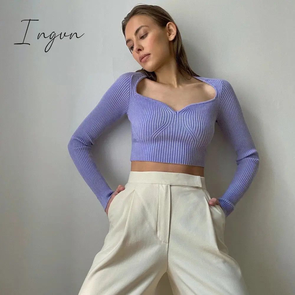 Ingvn - Fashion Trends European And American Autumn New Women’s Solid Color Long - Sleeved Slim