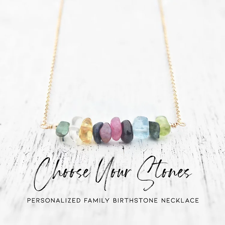 Family Birthstone Necklace - Dainty & Delicate • Handcrafted Crystal Jewelry for Mom, Sister, Daughter or Wife • New Baby Reveal Gift