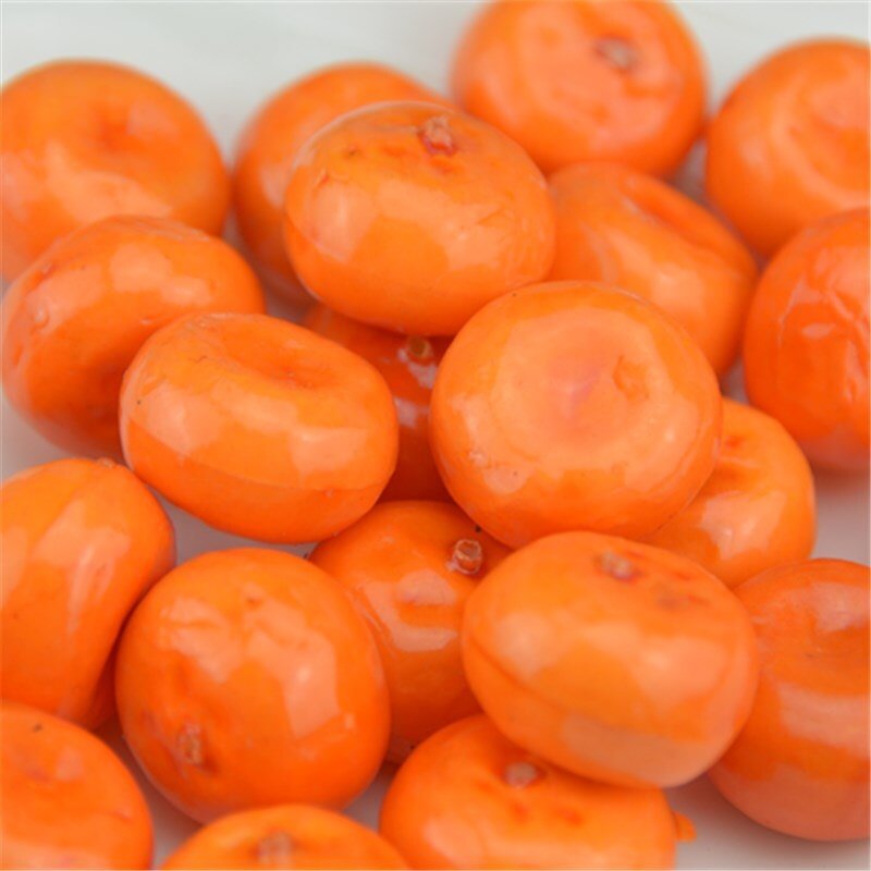 20pcs Small Berries Artificial Plastic Flower model Orange Stamen Pearlized Wedding simulation glass pomegranate Decoration