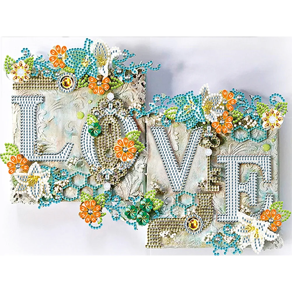 Diamond Painting - Partial Special Shaped Drill - Love(40*30cm)
