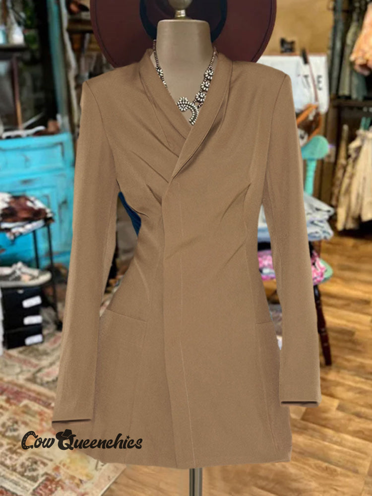 Collarless Blazer Dress Multicolor / S