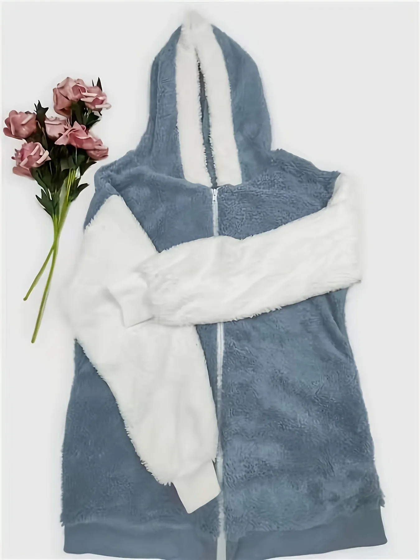 Color Block Hooded Zip-Up Jacket